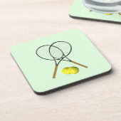 Tennis Doubles Green Getränkeuntersetzer (Linke Seite)