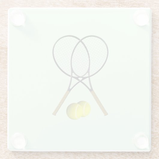 Tennis Doubles Green Glasuntersetzer (Rückseite)