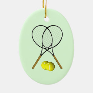 Tennis Doubles Green Keramik Ornament