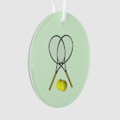 Tennis Doubles Green Ornament (Vorderseite)