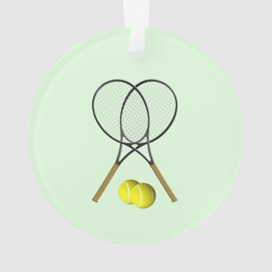 Tennis Doubles Green Ornament (Rückseite)