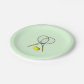 Tennis Doubles Green Pappteller (Schrägansicht)