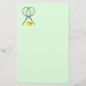 Tennis Doubles Green Stationery Briefpapier (Vorderseite)