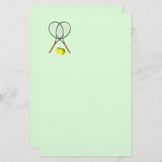 Tennis Doubles Green Stationery Briefpapier (Vorne/Hinten)