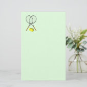 Tennis Doubles Green Stationery Briefpapier (Stehend Vorderseite)