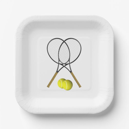 Tennis Doubles Pappteller (Vorderseite)