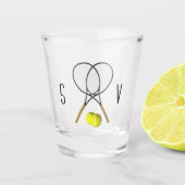 Tennis Doubles Schnapsglas (Vorderseite)