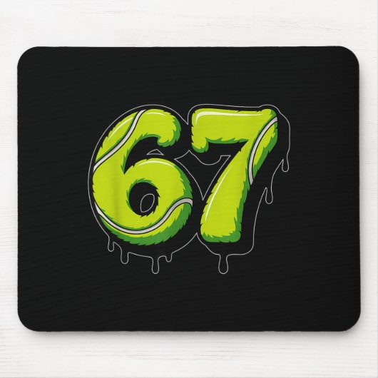 Tennis Drip Number 67 Or 67th Birthday Six Seven  Mousepad (Vorne)