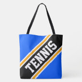 TENNIS Dynamic Bright Blue Black Yellow Stripes Tasche (Rückseite)