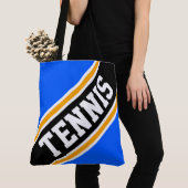 TENNIS Dynamic Bright Blue Black Yellow Stripes Tasche (Von Nahem)
