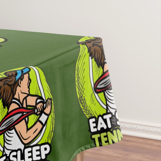Tennis Eat Sleep Wiederholung für Tennis Player Pa Tischdecke (Beispiel)
