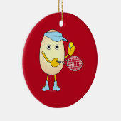 Tennis Egghead Keramik Ornament (Rechts)