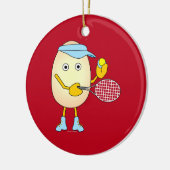 Tennis Egghead Keramik Ornament (Links)