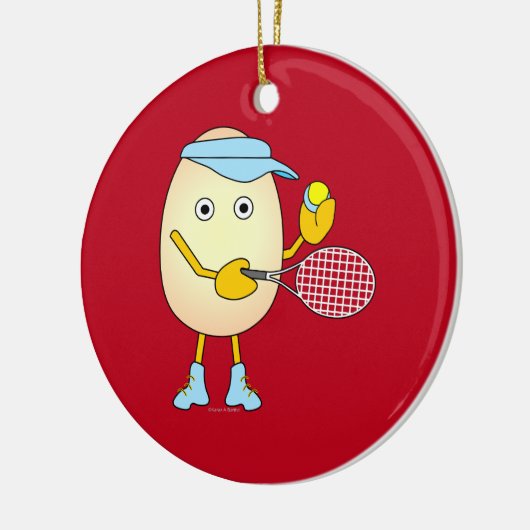 Tennis Egghead Keramik Ornament (Links)
