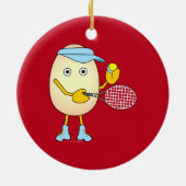 Tennis Egghead Keramik Ornament (Hinten)