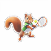 Tennis-Eichhörnchen Aufkleber (Vorderseite)