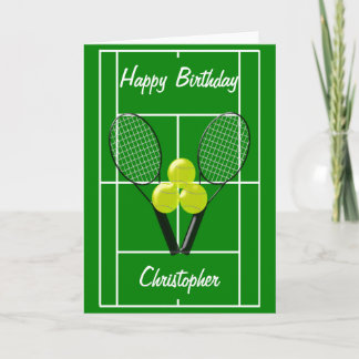 Tennis einfach den Namen Geburtstag hinzufügen Karte