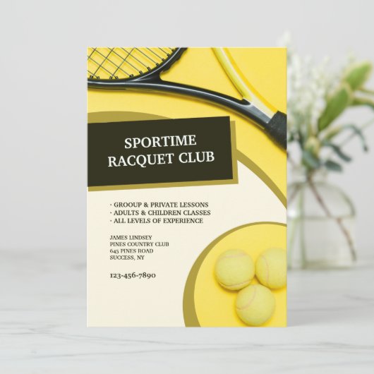 Tennis Einladung (Stehend Vorderseite)