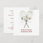 Tennis Einladung zum Hochzeitstermin (Vorne/Hinten)