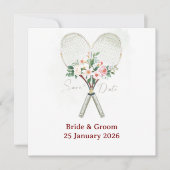 Tennis Einladung zum Hochzeitstermin (Vorderseite)