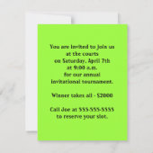 Tennis-Einladungen Einladung (Rückseite)