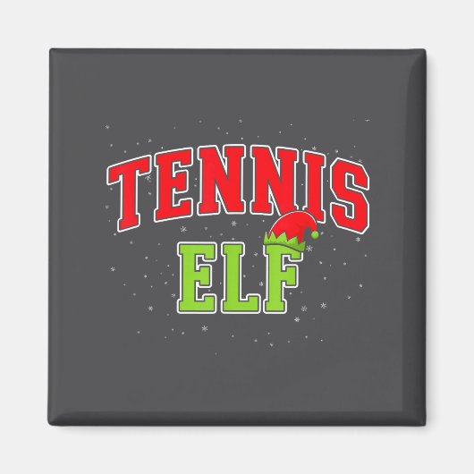 Tennis Elf Christmas Family Matching Group Xmas  Magnet (Vorne)