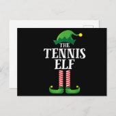 Tennis Elf Matching Familiengruppe Weihnachts-Part Ankündigungspostkarte (Vorne/Hinten)