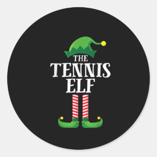 Tennis Elf Matching Familiengruppe Weihnachts-Part Runder Aufkleber