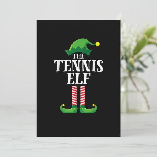 Tennis Elf Matching Familiengruppe Weihnachts-Part Save The Date (Stehend Vorderseite)