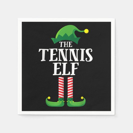 Tennis Elf Matching Familiengruppe Weihnachts-Part Serviette (Vorderseite)
