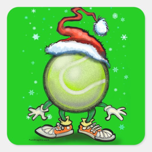 Tennis Elf Quadratischer Aufkleber (Vorderseite)