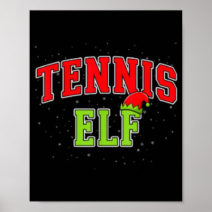 Tennis-Elf-Weihnachten-Familie-Passende-Gruppe-Xma Poster