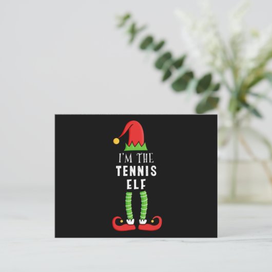 Tennis Elf Weihnachtsmatching Familiengeschenk Postkarte (Stehend Vorderseite)