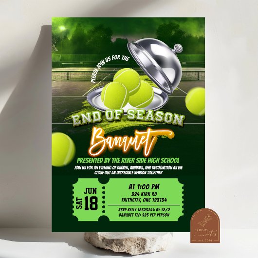 Tennis Ende der Saison Party Einladung