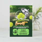 Tennis Ende der Saison Party Einladung (Stehend Vorderseite)
