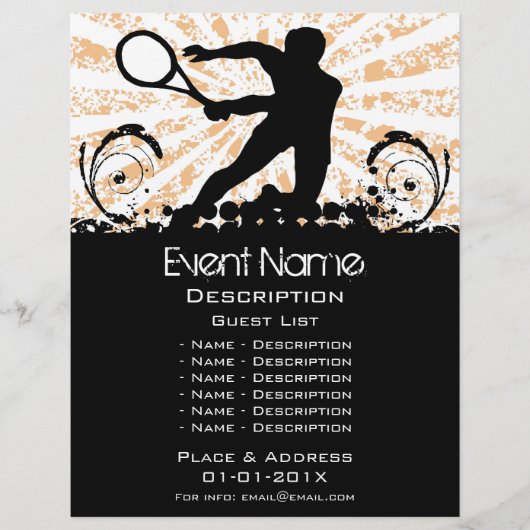 Tennis Event-Werbeaktion Flyer (Vorne)