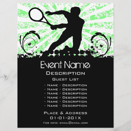 Tennis Event-Werbeaktion Flyer (Vorne)