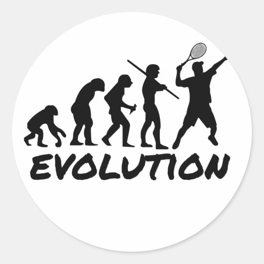 Tennis-Evolution Runder Aufkleber (Vorderseite)