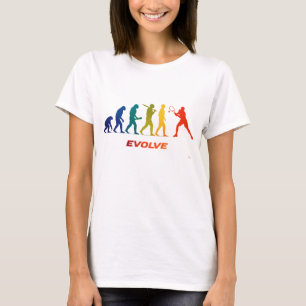 Tennis Evolution Silhouette Rückhand Design T-Shirt