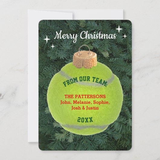 Tennis Fan Personalisierte Weihnachtskarte Dankeskarte (Vorderseite)