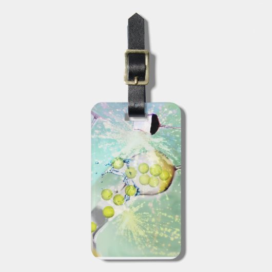 Tennis-Feier Gepäckanhänger (Vorderseite vertikal)