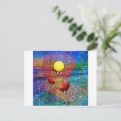 Tennis feiert in voller Farbe Postkarte (Stehend Vorderseite)