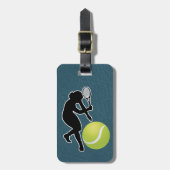 Tennis - Female Player and Ball Personalize Gepäckanhänger (Vorderseite vertikal)