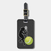 Tennis - Female Player and Ball Personalize Gepäckanhänger (Vorderseite vertikal)