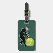 Tennis - Female Player and Ball Personalize Gepäckanhänger (Vorderseite vertikal)