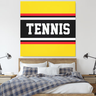 TENNIS Fette Helle Gelbe Rote Schwarze Weiße Strei Leinwanddruck