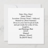 Tennis  Flamingo  with racket and ball invitation  (Rückseite)