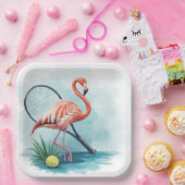 Tennis Florida Tennis Flamingo Pappteller (Party)