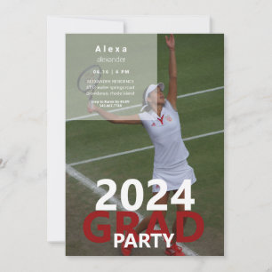 Tennis Foto Graduation Party 2024 Einladung