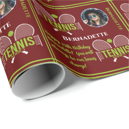 Tennis Foto Name Age Geburtstag Geschenkpapier